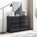 Modern Farmhouse 6-Drawer Chest of Drawers for Bedroom, Wooden Bedroom Drawer Dresser with 6 Storage W2275P224406