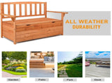 112 * 58 * 84cm Cedar Yard Storage Box With Backrest Armrest Bright Orange Red 68488660