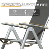 Patio Folding Chairs Set of 2, Aluminium Frame Outdoor Reclining Patio Chairs for Garden Camping W1859P210876