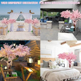 ZNTS Artificial Cherry Blossom Tree, Fake Tree Artificial Pink Sakura Tree Wishing Tree Christmas Tree 77256911