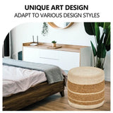 Round Pouf Ottoman Natural Seagrass Pouf Footrest, Foot Stool for Bedroom Living Room Accent 50945176