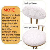 Bar Stools Set of 2 S-shaped Gold Barstools with Backrest Floral Print Upholstered Dining Chairs W1757P269012