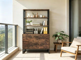 2-Drawer File Cabinet, Vertical Filing Cabinet with Lock & Bookshelf for Home Office 45090894