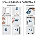 ZNTS Shirt Display Frame With UV Resistant Acrylic and Hanger, Wall Mounted Baseball Basketball Football 61708878