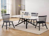 4 pieces of chair, black, rubber wood material, chair, solid wood chair, solid wood 96543419