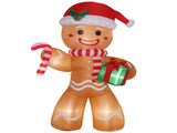 8ft 15W 5 LED Lights Gingerbread Man Holding Gift Garden Gingerbread Man Decoration 48266409