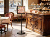 Adjustable Floor Standing Sign Holder, 8.5"x11" Front Loading Snap Frame with 360&deg Rotatable 65070845
