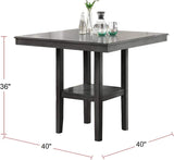 Classic Dining Room Furniture Gray Finish Counter Height 5pc Set Square Dining Table w Shelves B011119806