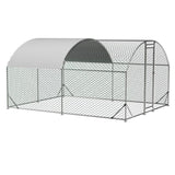 ZNTS Large Chicken Coop Metal Chicken Run with Waterproof and Anti-UV Cover, Dome Shaped Walk-in Fence W1212111287