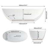 71" Premium Solid Surface Deep Soaking Bathtub T3785P353956