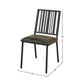 Brown and Black Slat Back Side Chair B062P209299