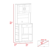 Pantry Cabinet 67" H, Two Doors, One Drawer, Two Storage Shelves, Two Internal Shelves, Three B097120774
