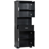 ZNTS Tall Bathroom Cabinet with Four Doors, Large Storage Space Open Shelve, Upper Storage Cabinet, Black 41680968