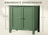 Forest Green MDF Painted with Vertical Stripes, 60*30*80cm, Double Door Bathroom Vanity 44803152