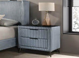 Mavela Wide Wale Corduroy Upholstery Nightstand, Blue T2574P243652
