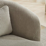 34.25 "Wide Upholstered Corduroy 360&deg Swivel Barrel Soft Accent Chair with Pillow, Circular W3118P253971