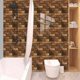48 Pcs Wood Grain Wall Stickers Self Adhesive Stick On Backsplash PVC Peel And Stick Tiles For 54603393