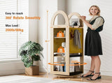 Rotating Bookshelf 4 Tier Small Corner Bookshelf for Small Spinning Bookcase with DIY PegBoard 33579105