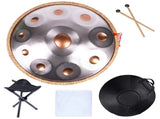10 Notes Silver Solid Color Handpan Drum Steel Percussion Instrument 00616550