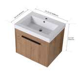 24 Inch Bathroom Vanity With Top,Resin Basin,Soft Closing Doors W99990331