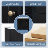 30" Bathroom Vanity with Sink, One Door with Shelf and Three Drawers, Soft Close Door, Black N759P225994B