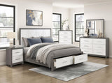 Two Drawers Nightstand Ivory and Gray Finish Bedroom Furniture 1pc B011P290769
