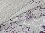 6 Piece Printed Cotton Quilt Set with Throw Pillows Taupe Grey/Purple King/Cal King B03597429