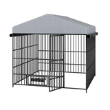 Large Dog Kennel Outdoor Pet Pens Dogs Run Enclosure Animal Hutch Metal Coop Fence with Roof W1820P321938
