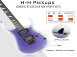 170 Model 39in Electric Guitar HSH Pickups suit for Beginner Purple 15388233
