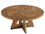 47" Round Farmhouse Dining Burlywood Wood Kitchen for 4, Cross Base Wooden Dinner B082P364496