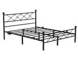 82.7"54" Full Metal Platform Bed Frame, X-Design Headboard & Footboard with LED Lights, USB & 81340836