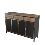 ZNTS 48" Wide 4 Doors Modern Sideboard with 3 Top Drawers, Sideboard Storage Entryway Floor 03851128