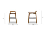 Sven 30" Modern Minimalist Low Back Wood Barstool, Dark Brown Walnut Ash Wood B2719P395566