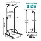 Sport Power Tower Workout Dip Station Pull Up Bar, Height Adjustable Multi-Function Dip Stand for 54732473