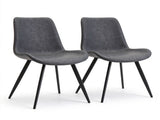 Modern PVC Upholstered Dining Chairs,Armless Side Chairs for Kitchen Dining Room, Set of 2 , Grey & B347P612996