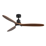 ZNTS 60 Inch Ceiling Fan With Lights 3 Solid Wood Fan Blade Noiseless Reversible Motor Remote Control KBS-6003