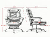 400 lbs Massage Office Chair with Heat, Big and Tall Reclining Desk Chair with Lumbar Support & 87323157