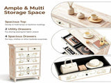 () 6-Drawer Carved Chest of Drawers P2 MDF and Solid Wood Leg Drawer Cabinet 16188313
