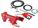Red Nozzle Large Bore 12V 15 GPM 13A Fuel Transfer Pump with Discharge Hose 70741411
