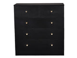 Black particleboard with a textured melamine finish, 66*40*91cm, 32 drawer cabinet, matte gold 54386504