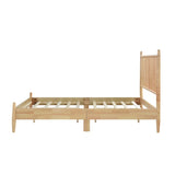 ZNTS Mid-Century Modern Design Full Platform Bed 1pc Natural Finish Wooden Bedroom Furniture Vertical B011P211340