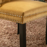 Modern, High-end Tufted Solid Wood Contemporary Velvet Upholstered Dining Chair with Wood Legs 02045627