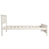 ZNTS Twin Size Wood Platform Bed with Headboard,Footboard and Wood Slat Support, White WF191769AAK