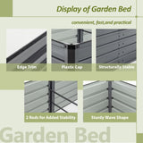 ZNTS 8x4x2ft Galvanized Raised Garden Bed with Cover Metal Planter Box Kit, w/ 2 Large Screen Windows W1212P145266