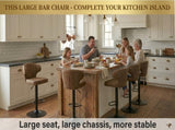 Modern rotating adjustable bar chair, suede with backrest swivel chair, suitable for kitchen bar and W2920P419851