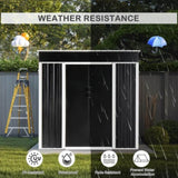 6 x 4 FT Outdoor Storage Shed, Metal Garden Storage House with Slanted Roof & Double Sliding Doors 72279813