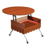 Round Lift-Top Coffee Table with Wheels, Metal Frame and Multi-Color Lighting in 27.6" GL-N735P231430N
