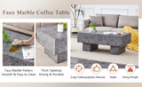 Modern Simple Gray Texture MDF Coffee Table - 43.3"x21.6"x17.2" Practical Model.Making it an ideal W1151P224252