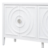 TREXM Retro Sideboard door with Circular Groove Design Round Metal Door Handle for Entrance, Dinning WF307723AAK