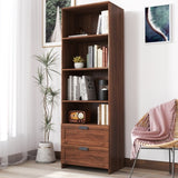 Bookshelf with Drawers, 70.87" Tall, 4 Shelf, Modern, Home Office, Living Room, Study W331P265269